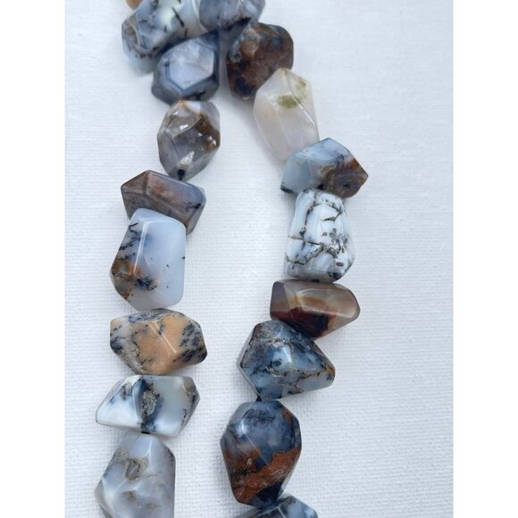 Vintage 14k Gold Agate Bead Necklace Signed GSJ - Picture 6 of 9